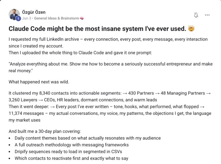 Ozgur Ozen: Claude Code might be the most insane system I have ever used
